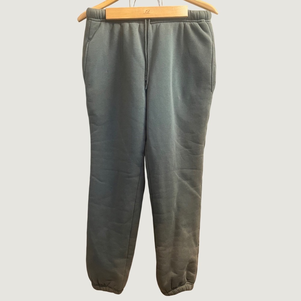 Justify Sherpa Lined Joggers Womens Medium Olive Green Fleece Sweatpants